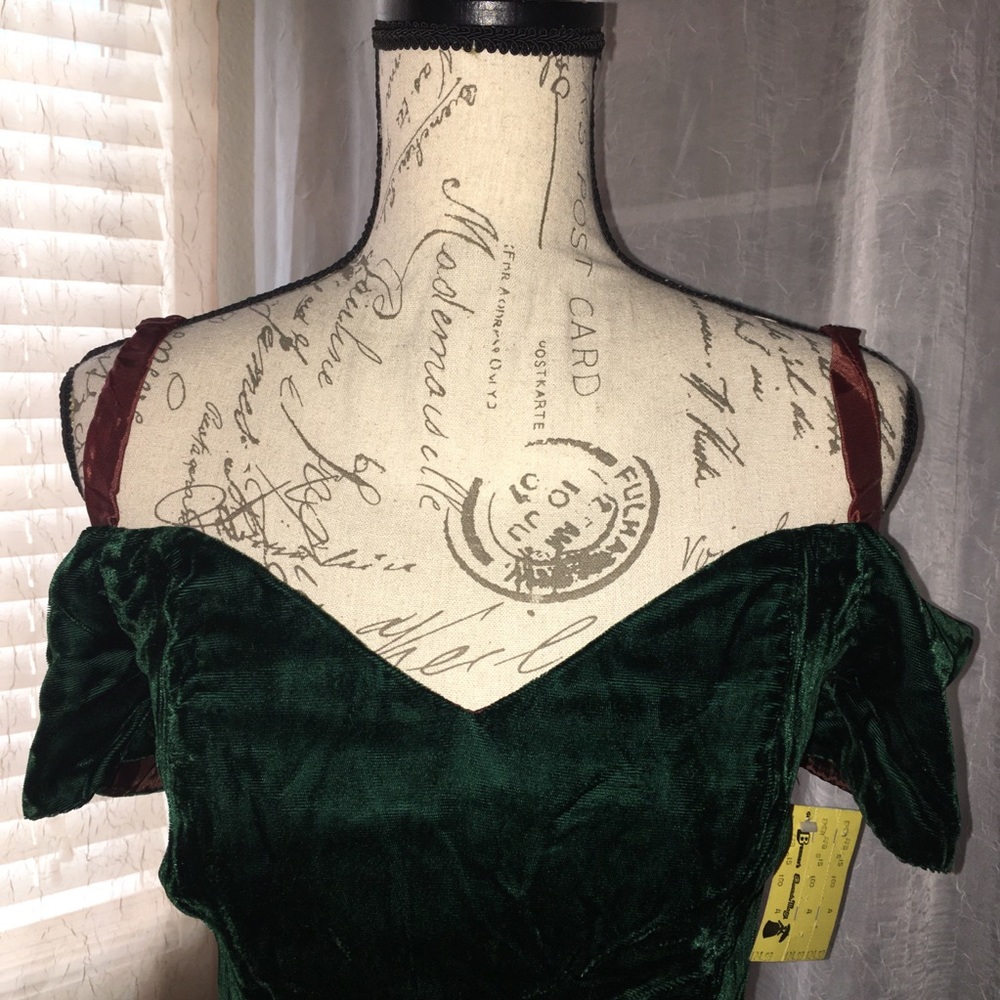 Vintage Inspired Green Velvet Gown